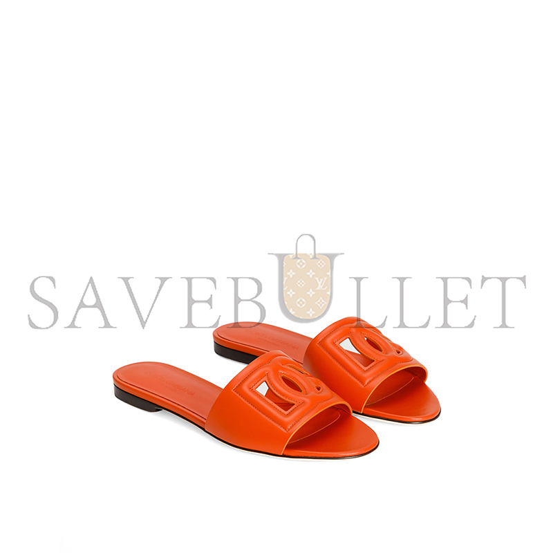 DOLCE GABBANA CALFSKIN SLIDES WITH DG LOGO CQ0436AY32980244